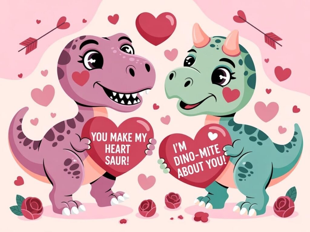 Dinosaur Valentines Puns
