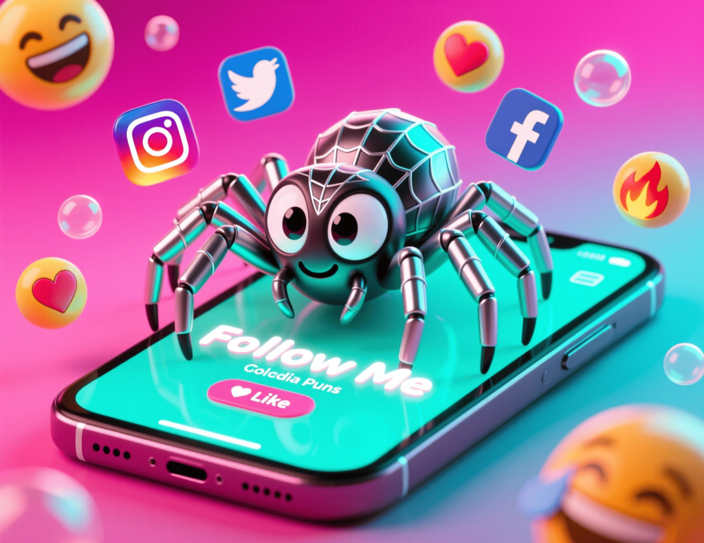 Spider Social Media Puns