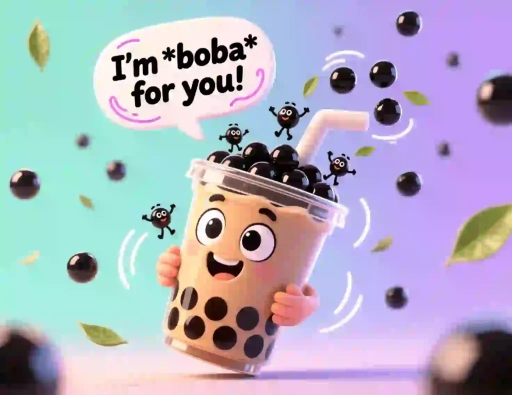boba tea puns image