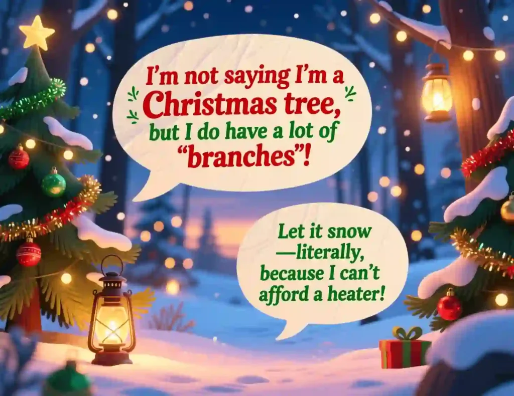 christmas puns one liner image