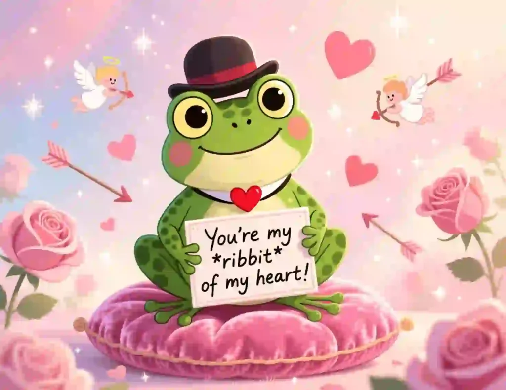frog valentine puns image