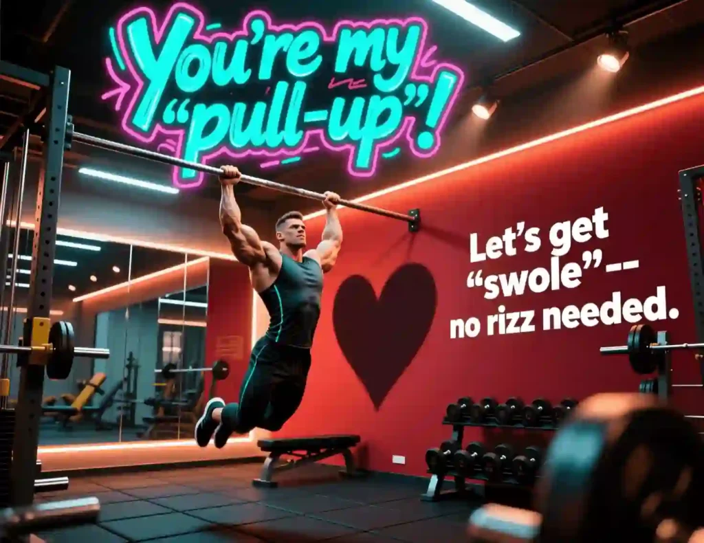 gym rizz puns image