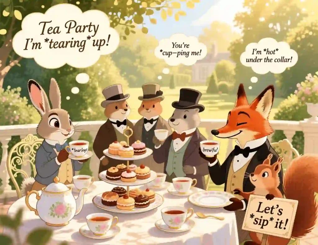 tea party puns image