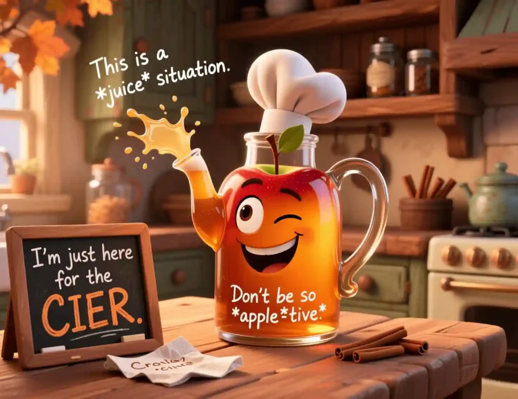 apple cider puns image
