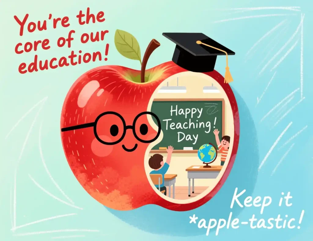 apple puns for teachers image