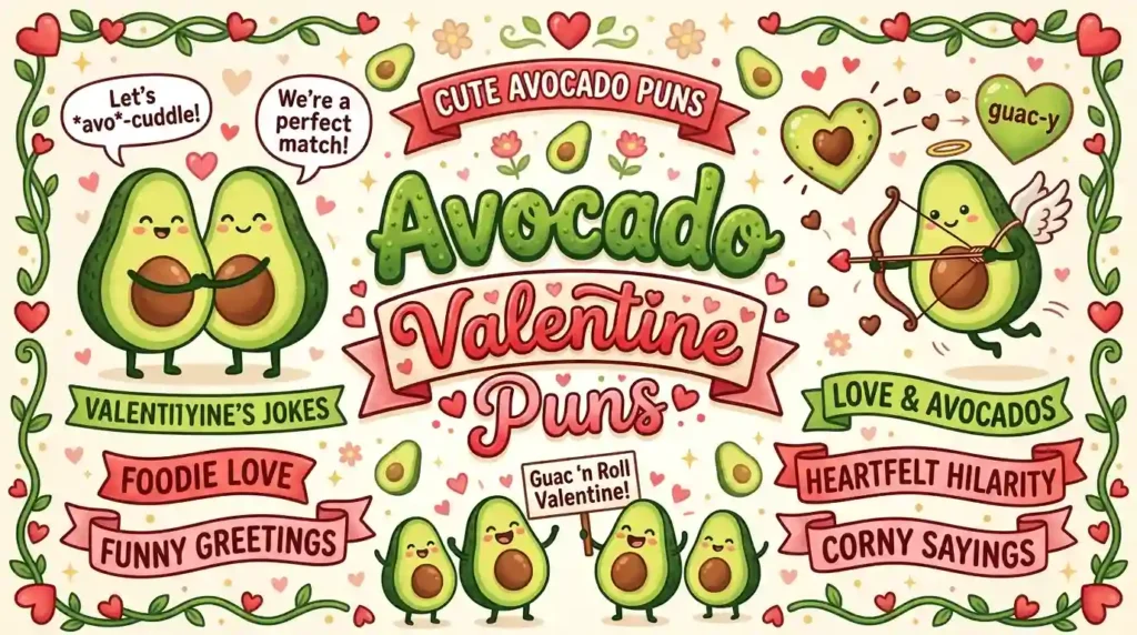 avocado valentine puns​ image