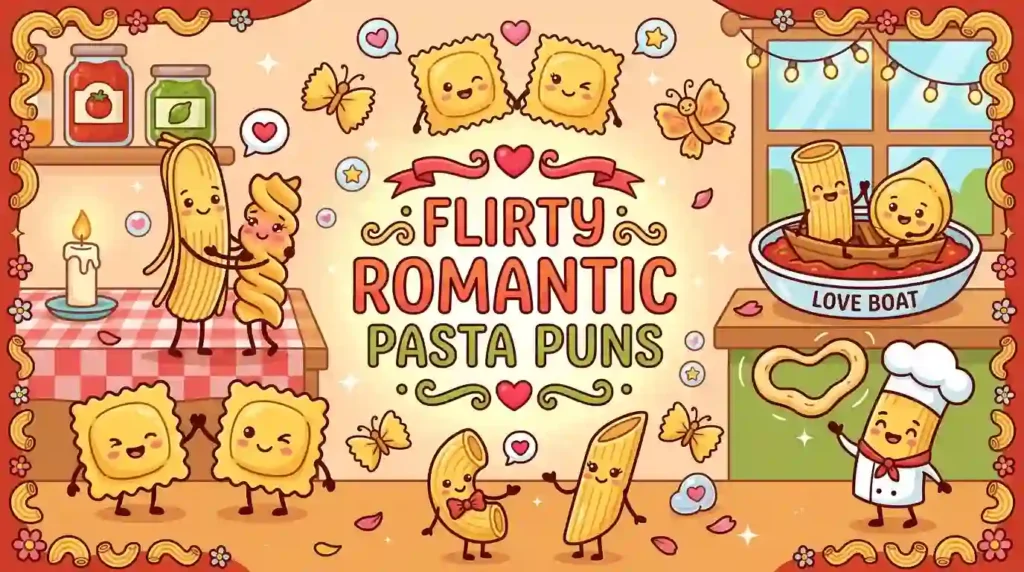 flirty romantic pasta puns image