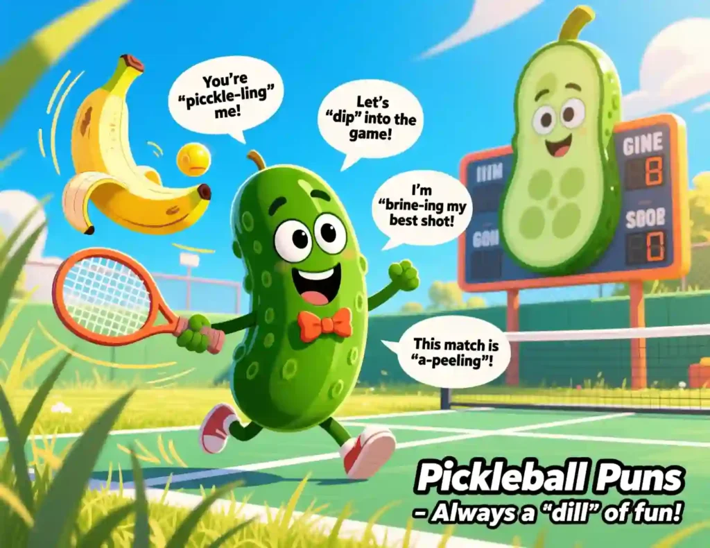 short funny pickleball puns image