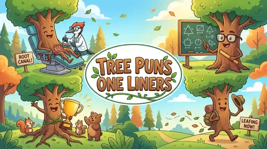 tree puns one liners image
