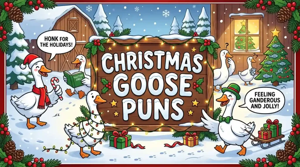 christmas goose puns​ image