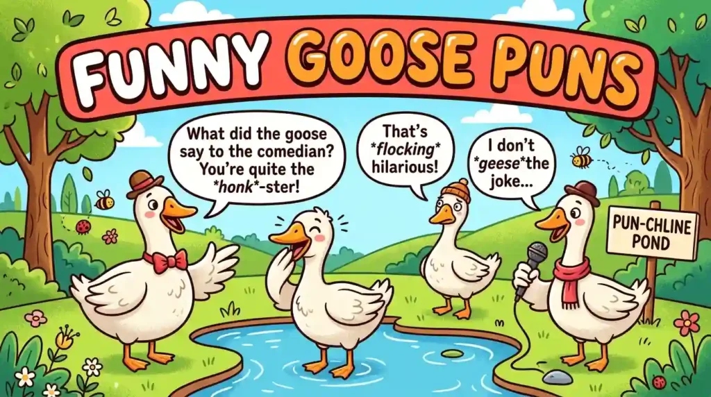 funny goose puns​ image