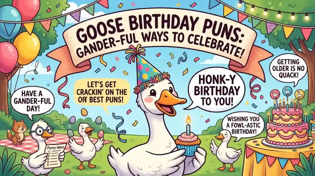 goose birthday puns​ image