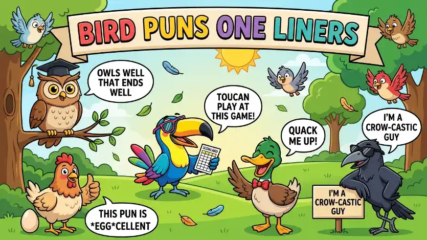 bird puns one liners image