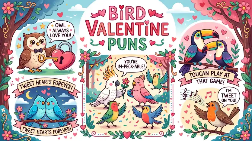 bird valentine puns image