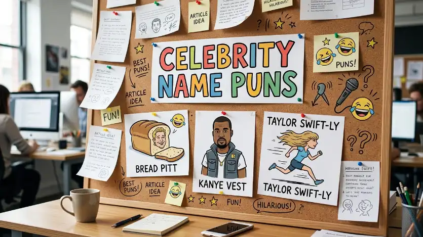 celebrity name puns image