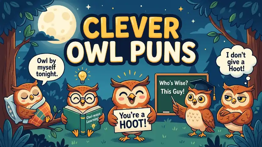 clever owl puns image