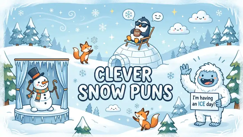 clever snow puns image