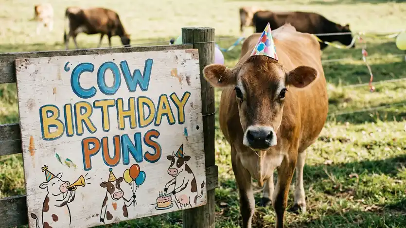 cow birthday puns image