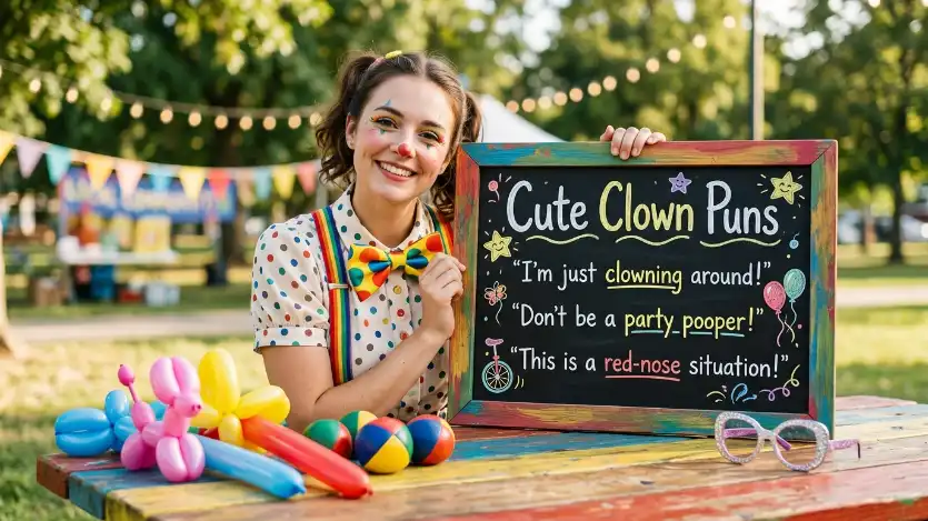 cute clown puns image