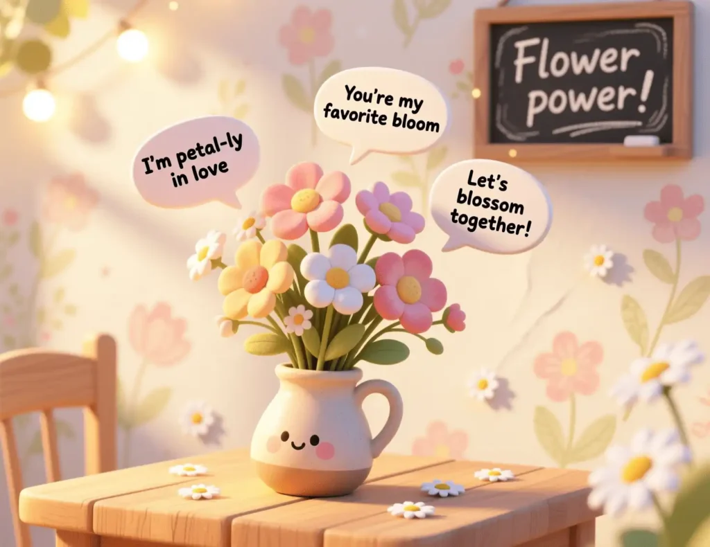 cute flower puns image