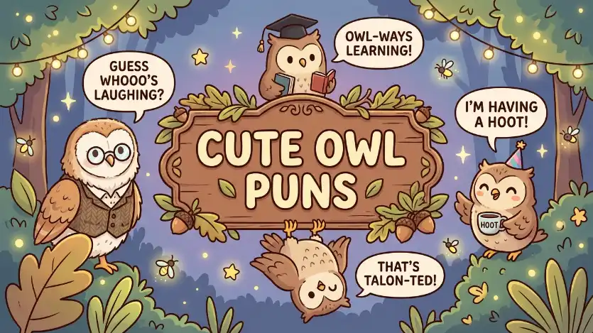 cute owl puns image