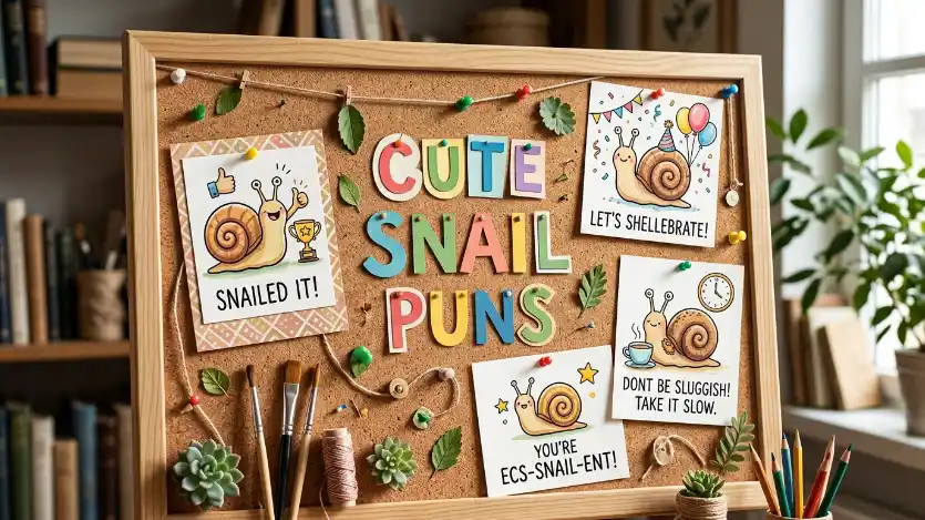 cute snail puns image