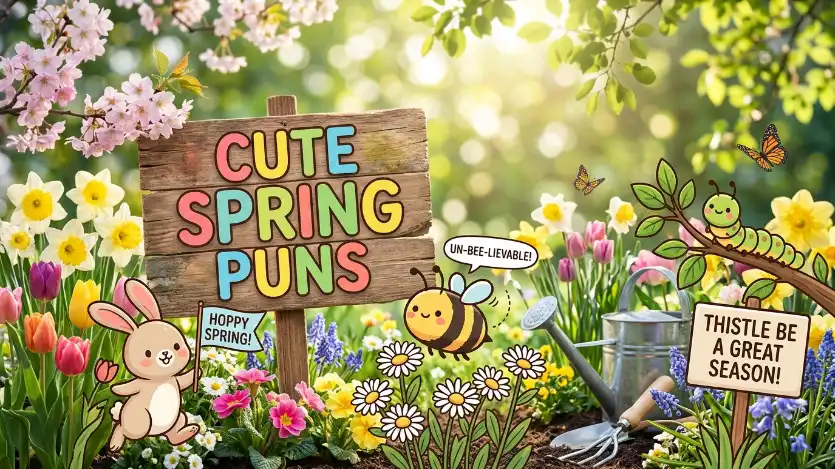 cute spring puns image