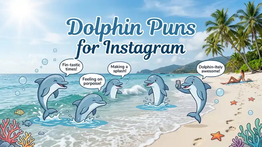 dolphin puns for instagram image