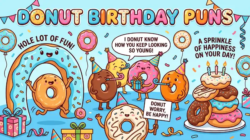 donut birthday puns image