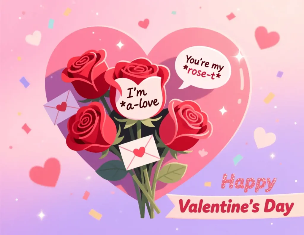 flower valentine puns image