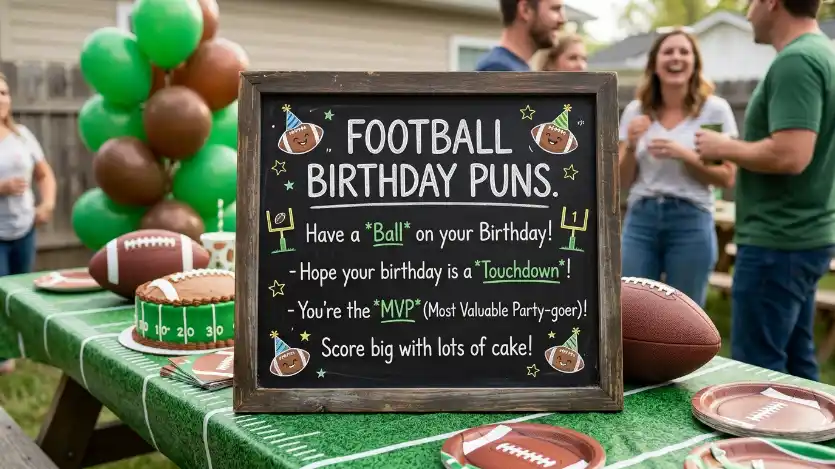 football birthday puns image