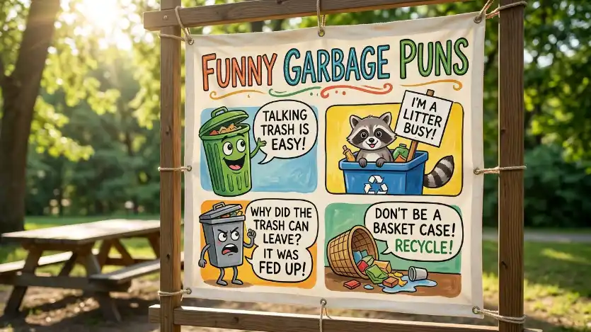 funny garbage puns image