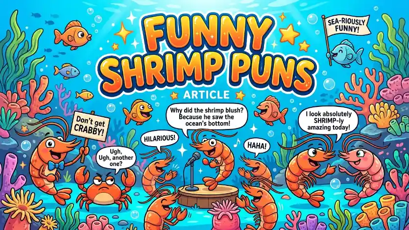 funny shrimp puns image