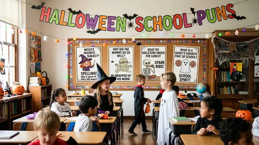 halloween puns for school image