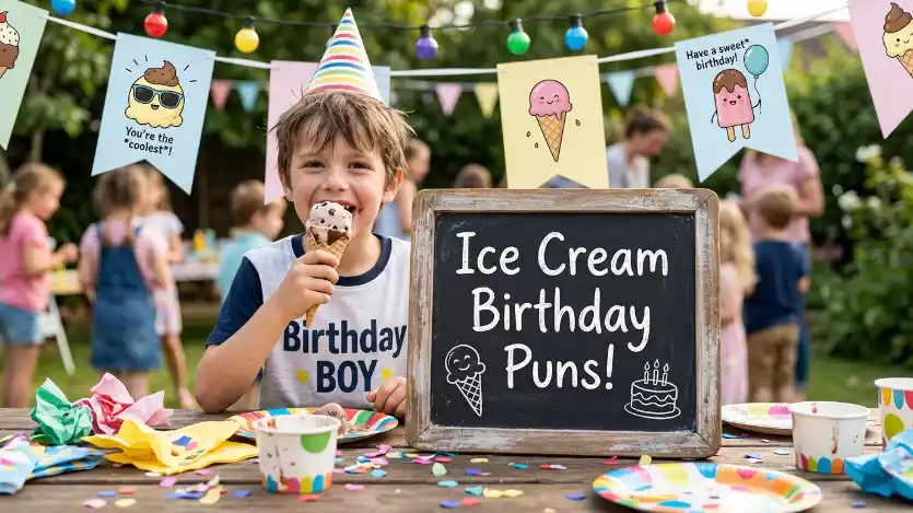 ice cream birthday puns image