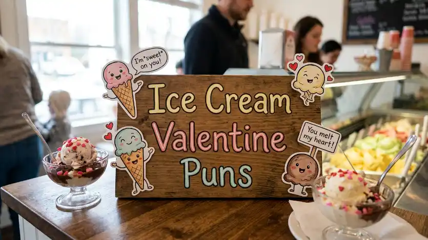 ice cream valentine puns image