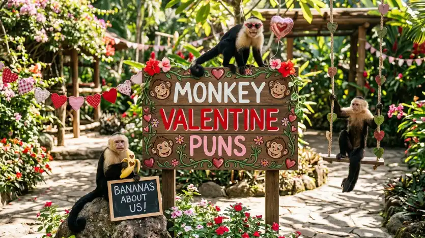 monkey valentine puns image