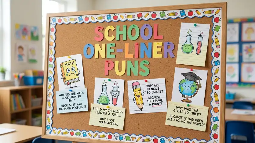 school puns one liners image