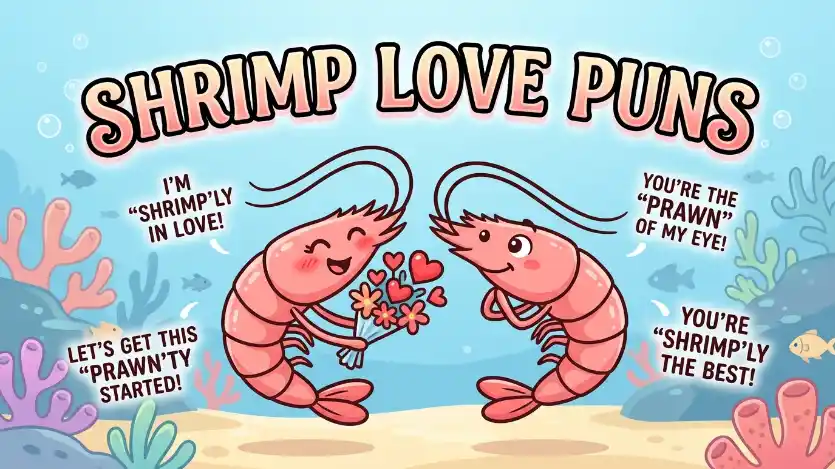 shrimp love puns image
