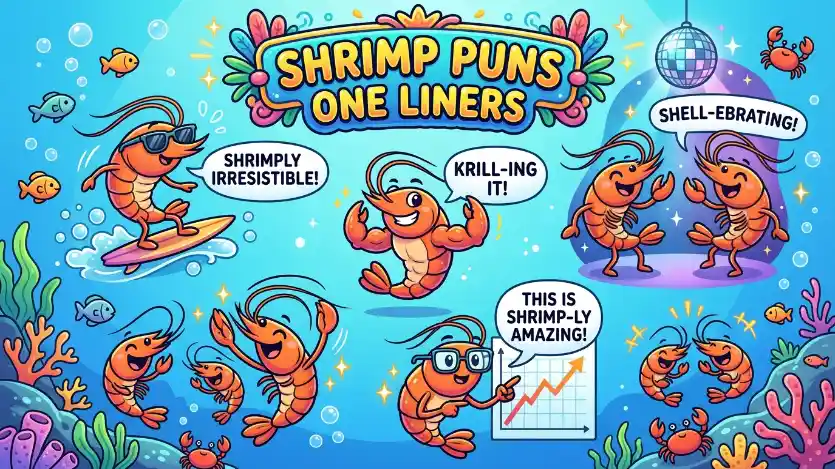 shrimp puns one liners image