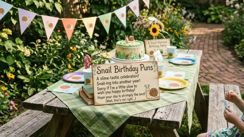snail birthday puns image