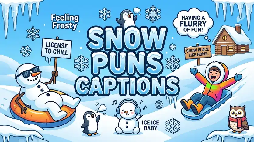 snow puns captions image