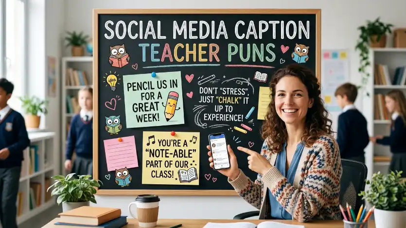 social media teacher puns image