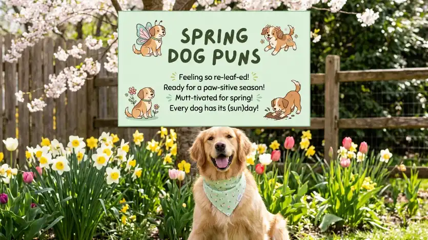 spring dog puns image