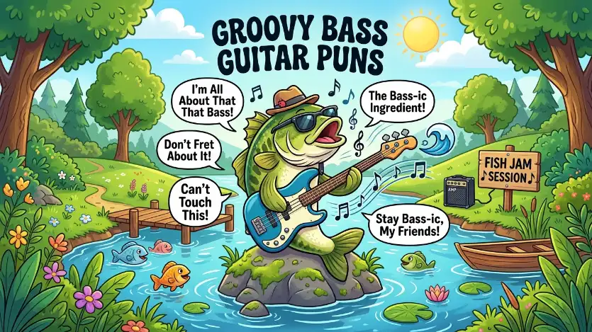 bass guitar puns image