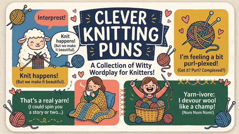 clever knitting puns image