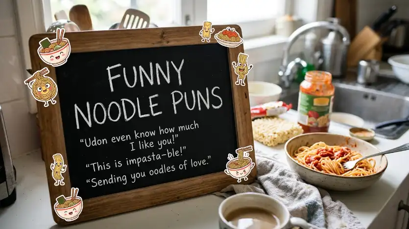 funny noodle puns image
