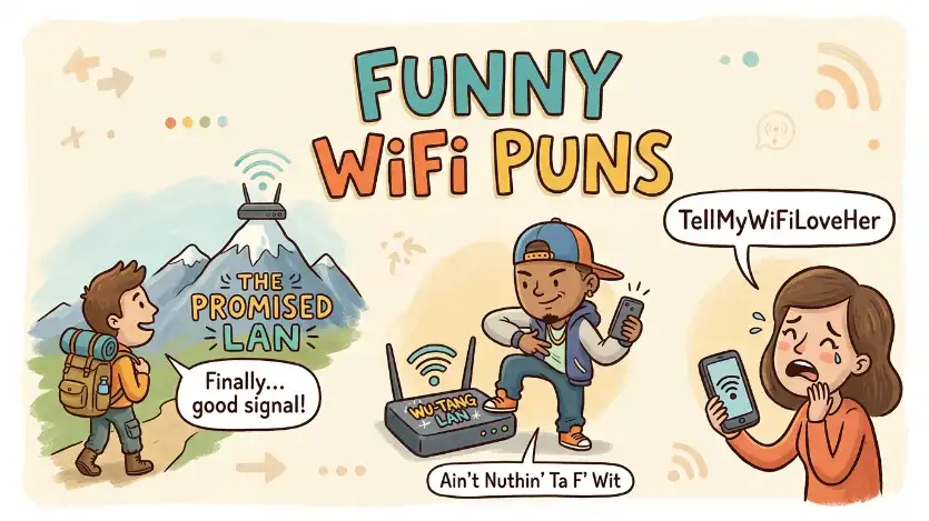 funny wifi puns image