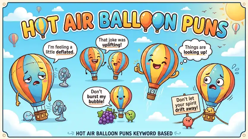 hot air balloon puns image