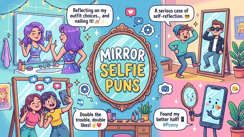 mirror selfie puns image